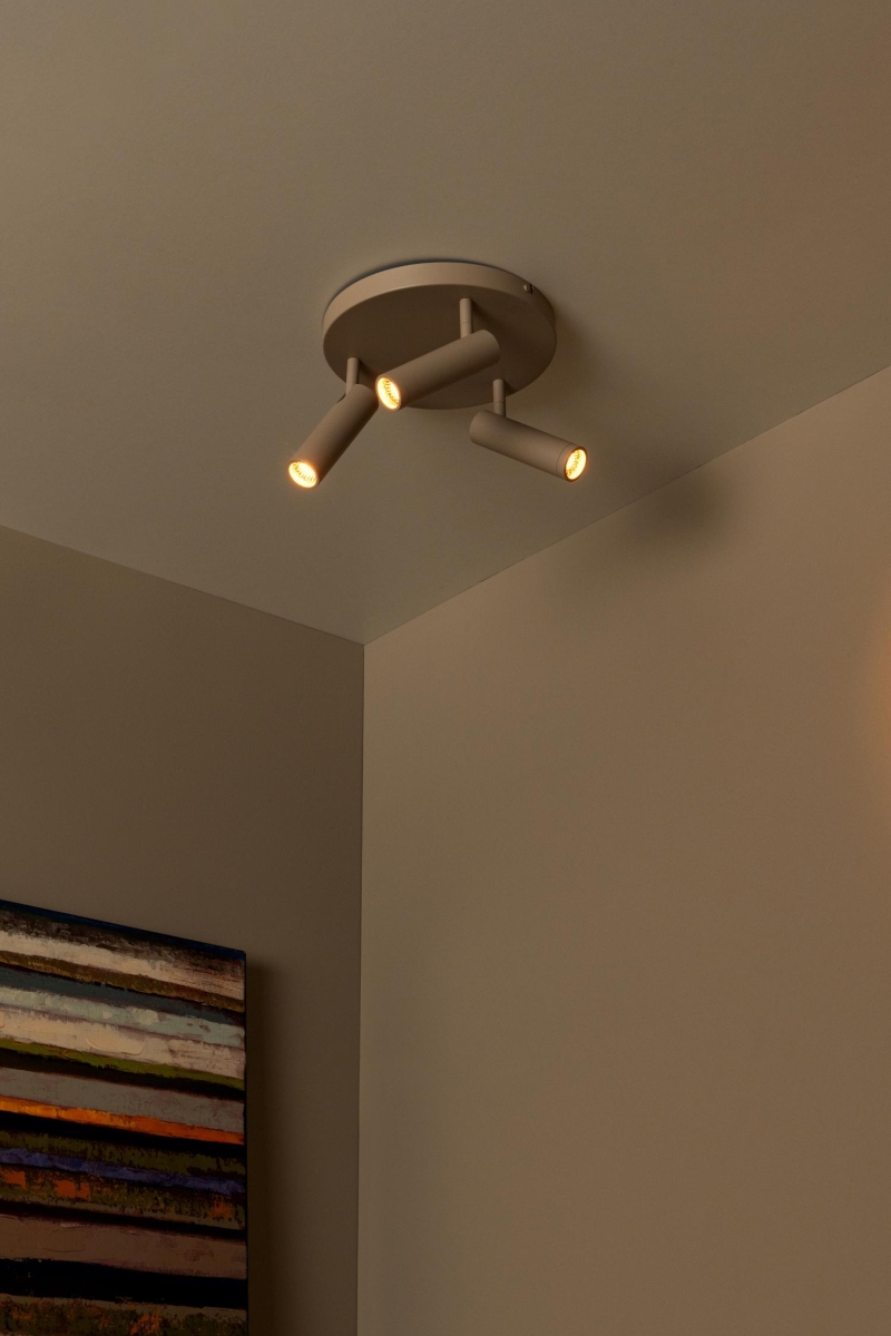 Lucide GRADO - Ceiling spotlight - Ø 25 cm - 3xGU10 (MR11) - Taupe